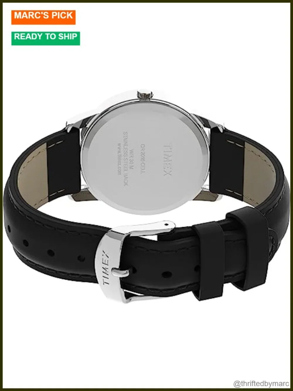 Easy Reader Watch with Genuine Leather Strap: INDIGLO Backlight 35mm Quartz